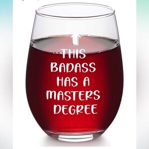 Graduation Stemless Wine Glass for Her - Masters Degree Gift, 17oz
